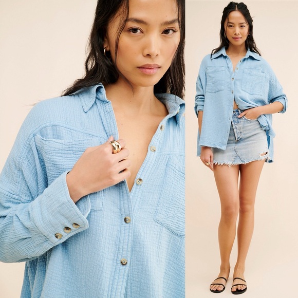 Free People Cardiff Oversized Top❤️ NWOT - Picture 3 of 7